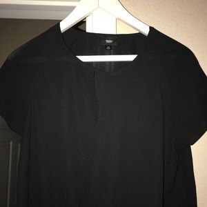 Black open front blouse